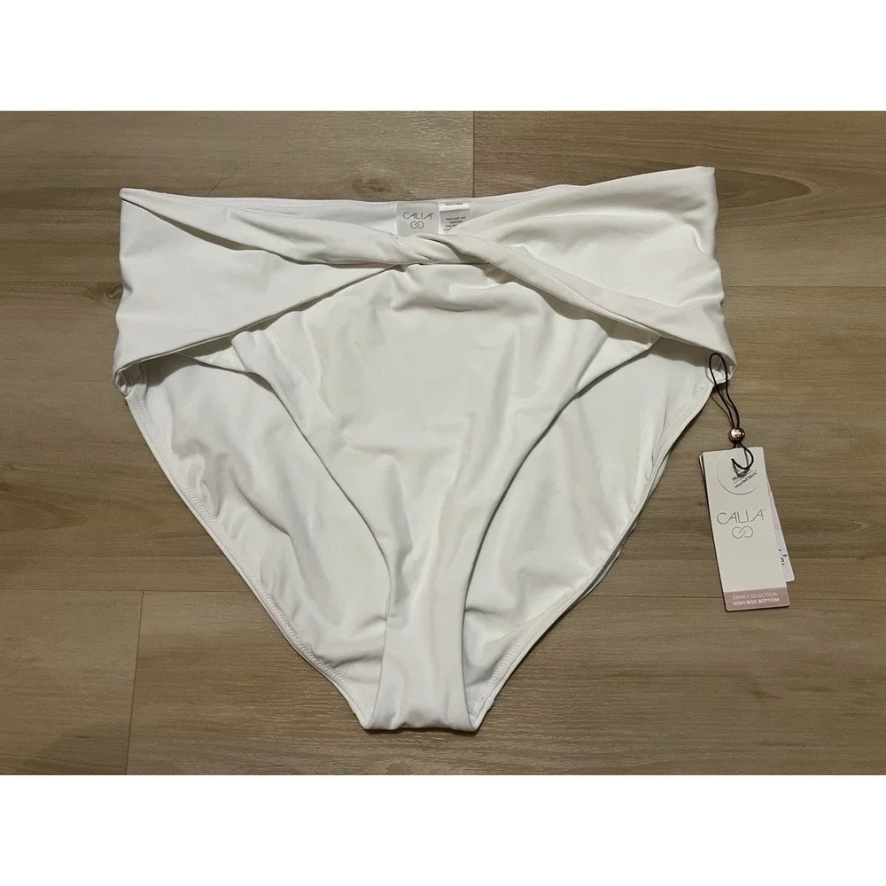 Calia‎ High Rise Twist Front Bottom Pure White XXL NWT $58
